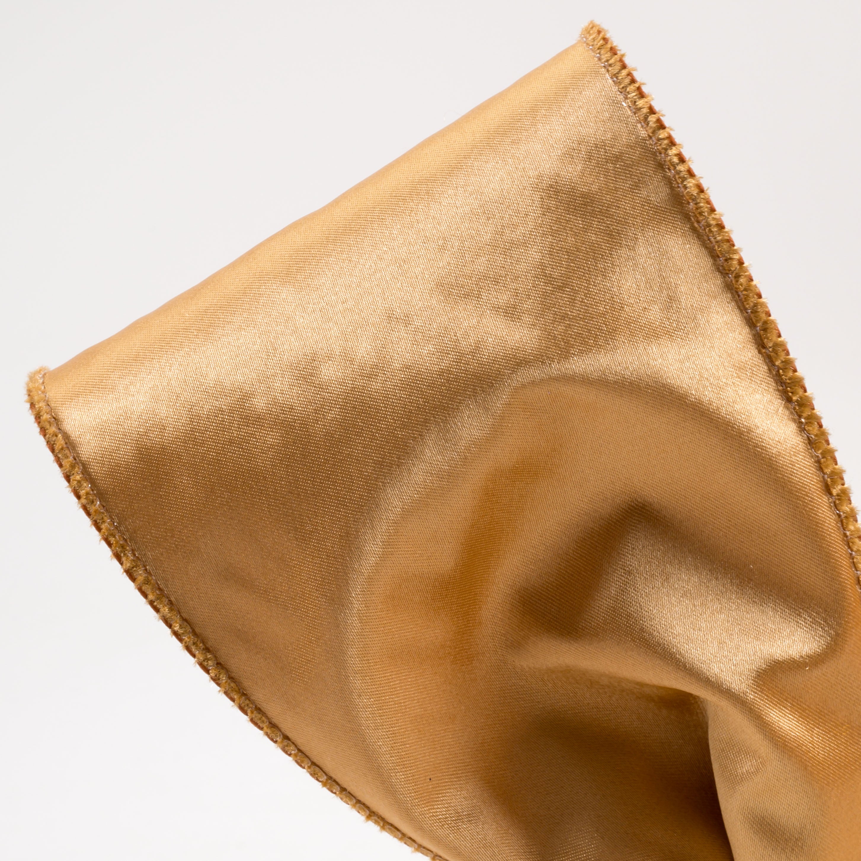 4" Deluxe Velvet Satin Backing Ribbon: Antique Gold (10 Yards) detail photo 3