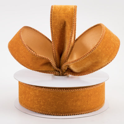 1.5" Deluxe Velvet Satin Backing Ribbon: Antique Gold (10 Yards) Lifestyle Photo