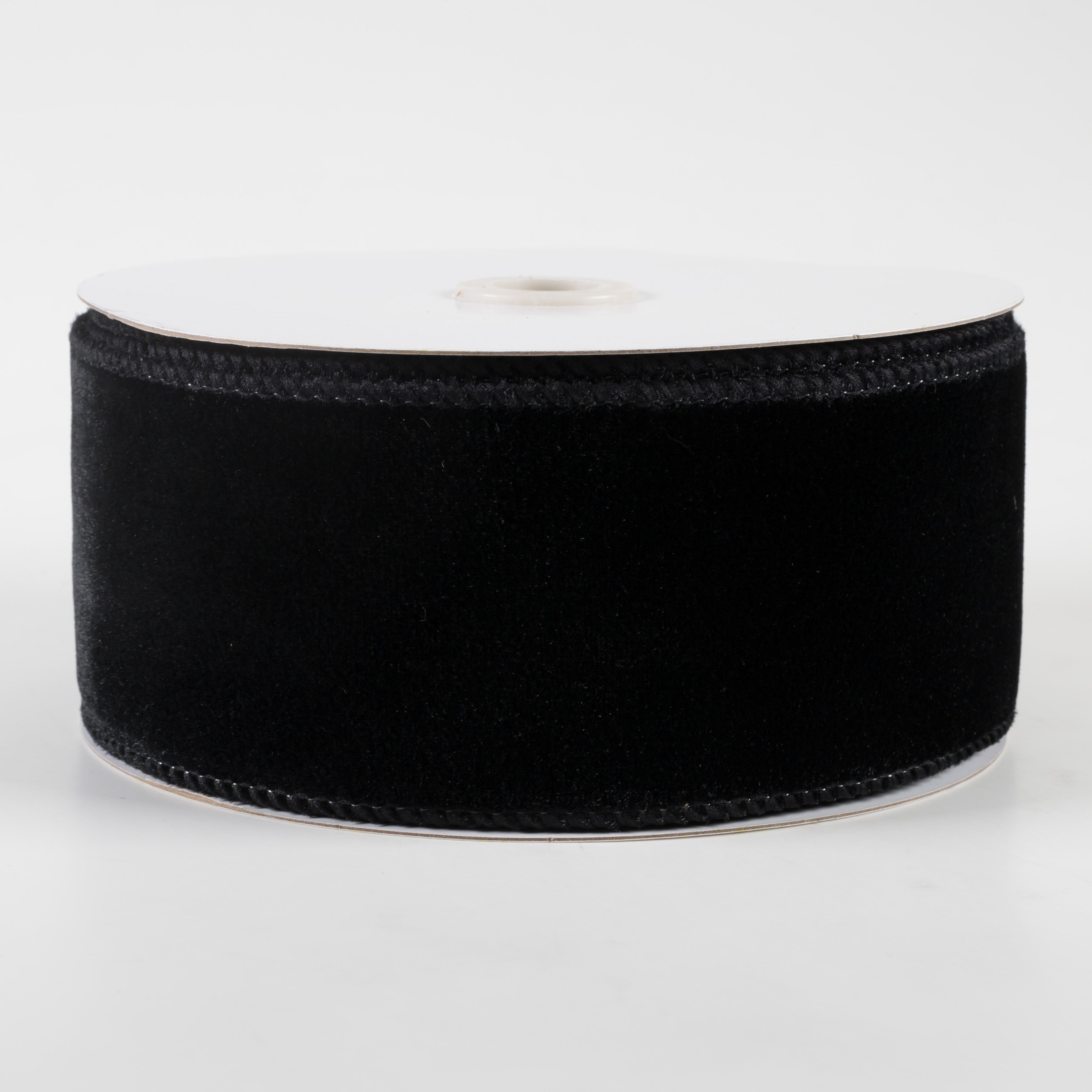 2.5" Deluxe Velvet Satin Backing Ribbon: Black (10 Yards)