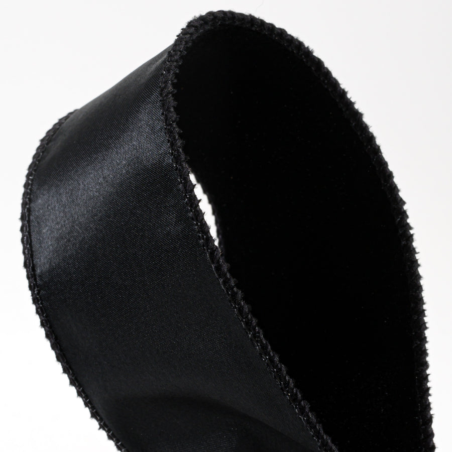 2.5" Deluxe Velvet Satin Backing Ribbon: Black (10 Yards) detail photo 3