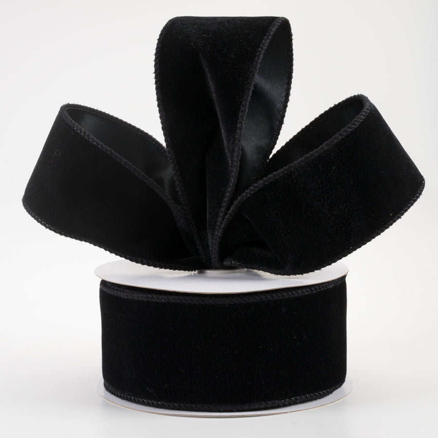 2.5" Deluxe Velvet Satin Backing Ribbon: Black (10 Yards) Lifestyle Photo