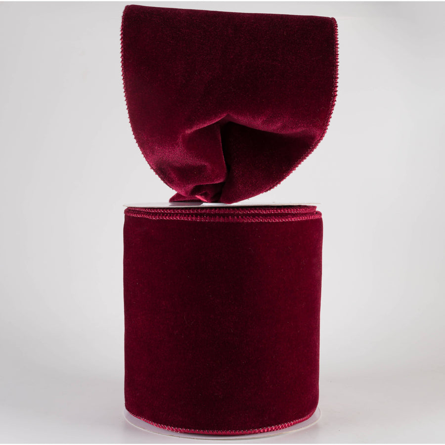 6" Deluxe Velvet Satin Backing Ribbon: Burgundy Red (10 Yards) Lifestyle Photo