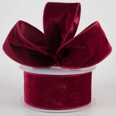 2.5" Deluxe Velvet Satin Backing Ribbon: Burgundy Red (10 Yards) Lifestyle Photo