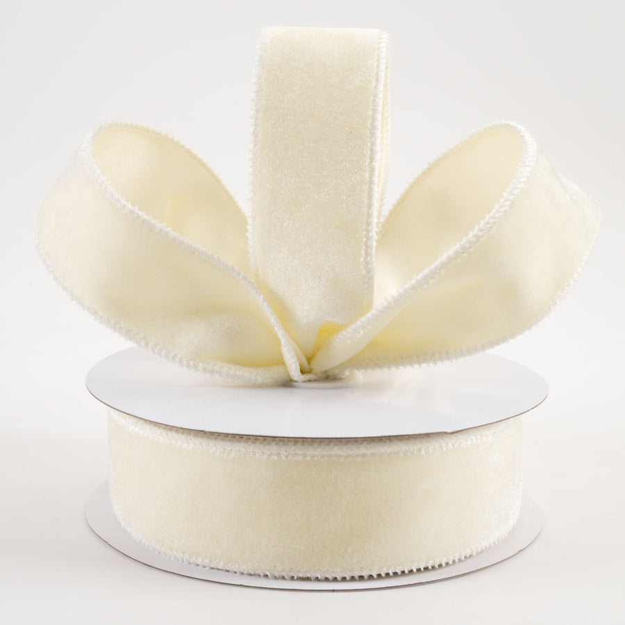 1.5" Deluxe Velvet Satin Backing Ribbon: Cream (10 Yards) Lifestyle Photo