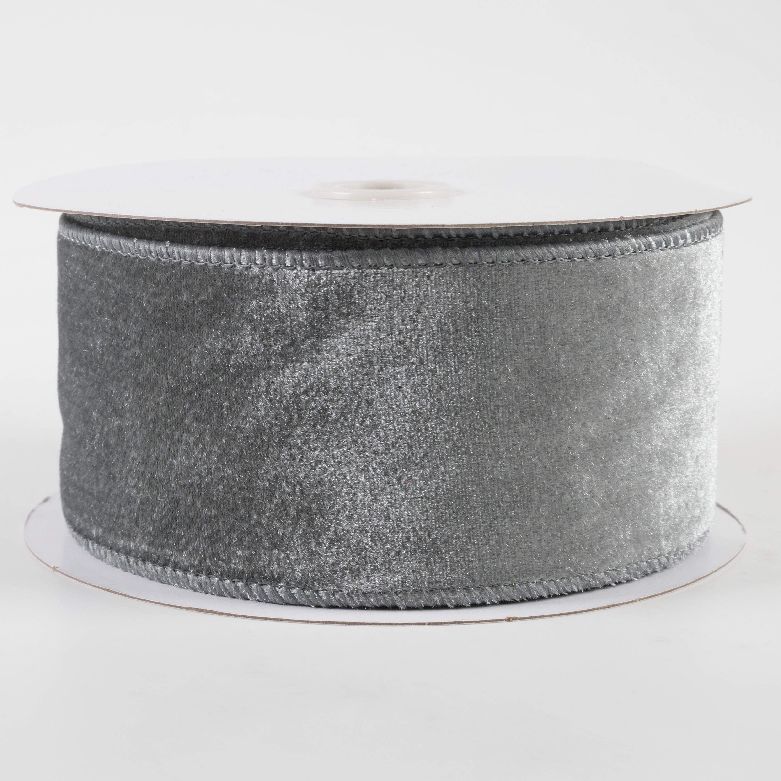 2.5" Deluxe Velvet Satin Backing Ribbon: Dark Grey (10 Yards)