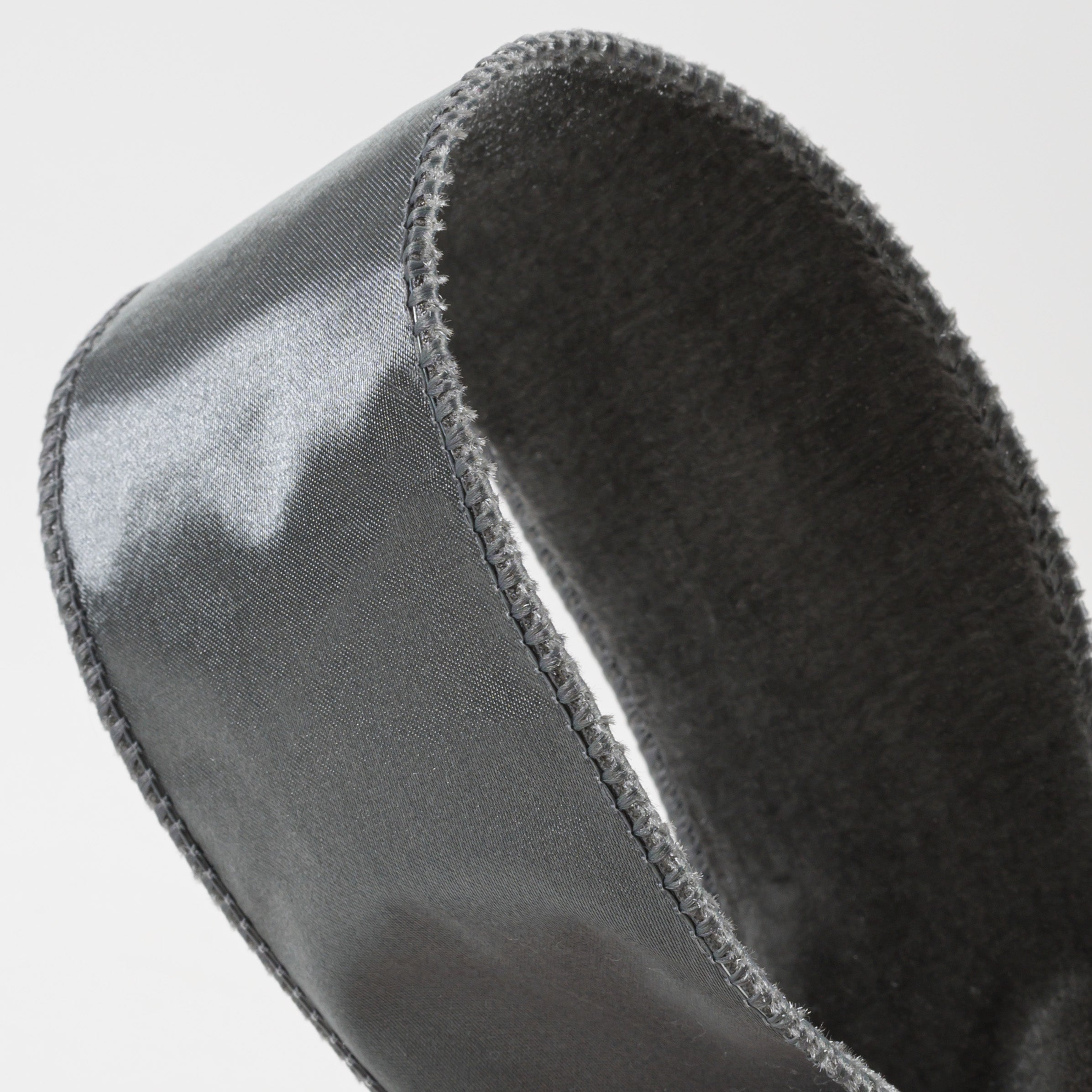 2.5" Deluxe Velvet Satin Backing Ribbon: Dark Grey (10 Yards) detail photo 3