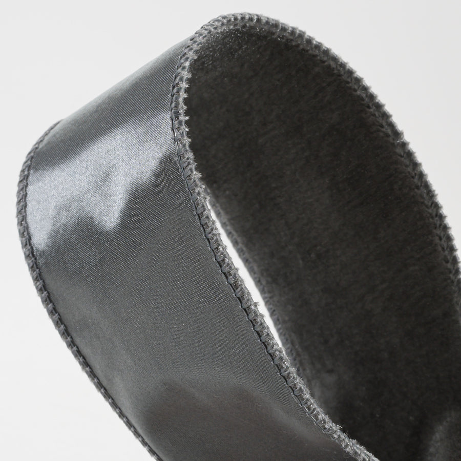 2.5" Deluxe Velvet Satin Backing Ribbon: Dark Grey (10 Yards) detail photo 3