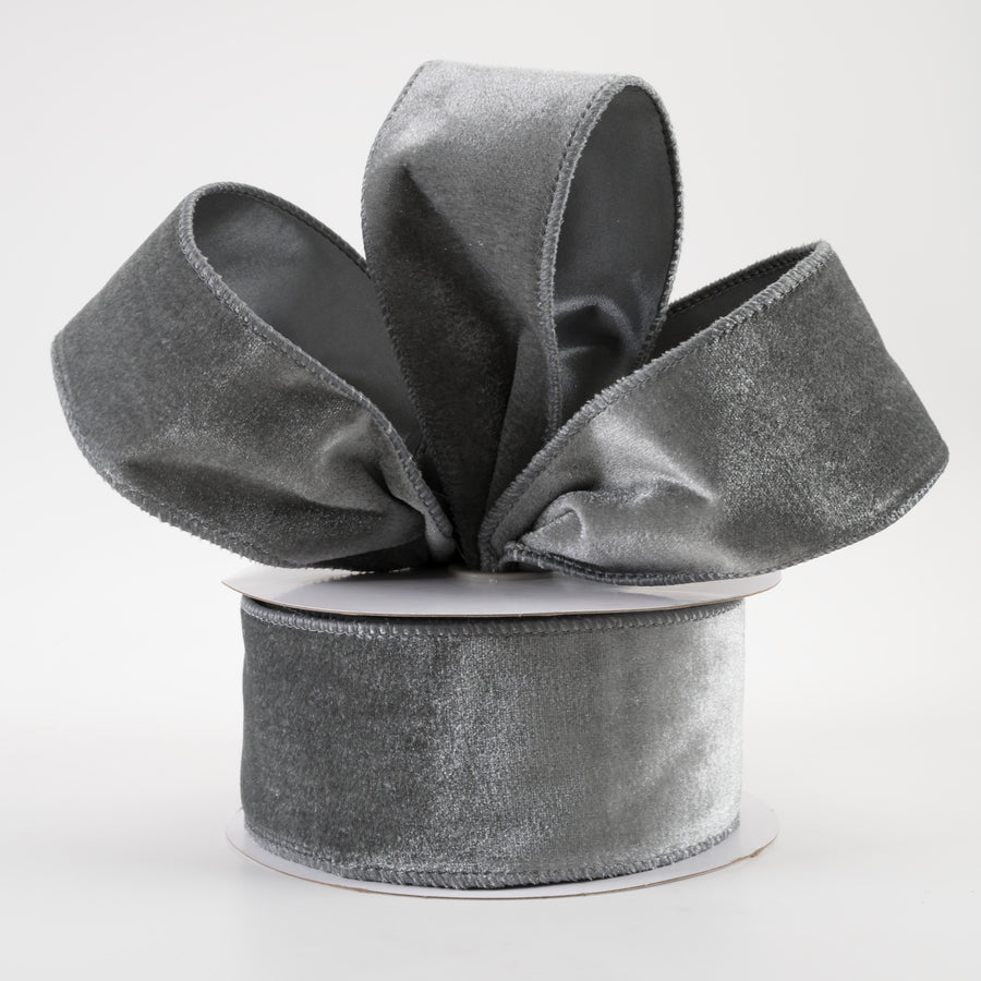 2.5" Deluxe Velvet Satin Backing Ribbon: Dark Grey (10 Yards) Lifestyle Photo