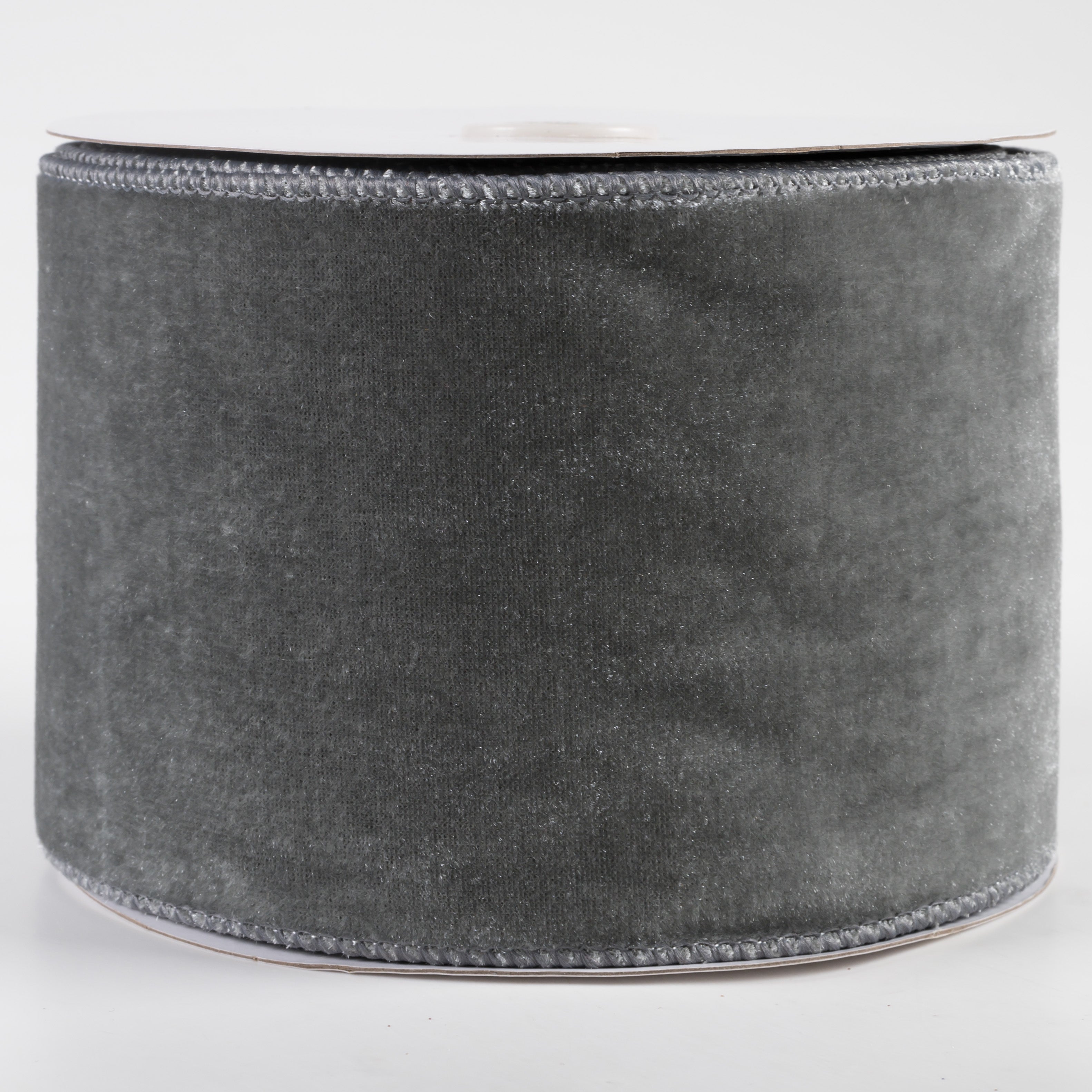 4" Deluxe Velvet Satin Backing Ribbon: Dark Grey (10 Yards)