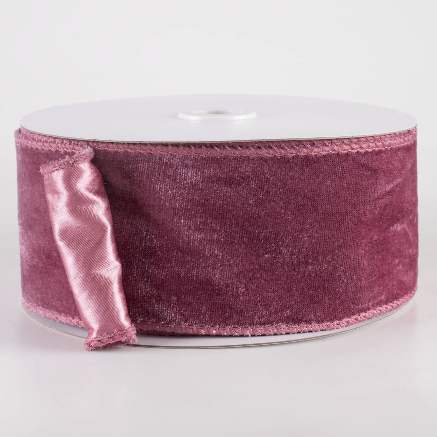 2.5" Deluxe Velvet Satin Backing Ribbon: Dusty Rose (10 Yards) Item Number: RGE165971