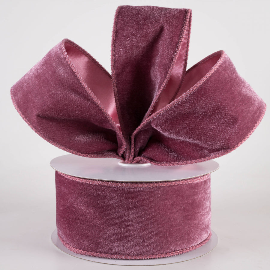 2.5" Deluxe Velvet Satin Backing Ribbon: Dusty Rose (10 Yards) Lifestyle Photo