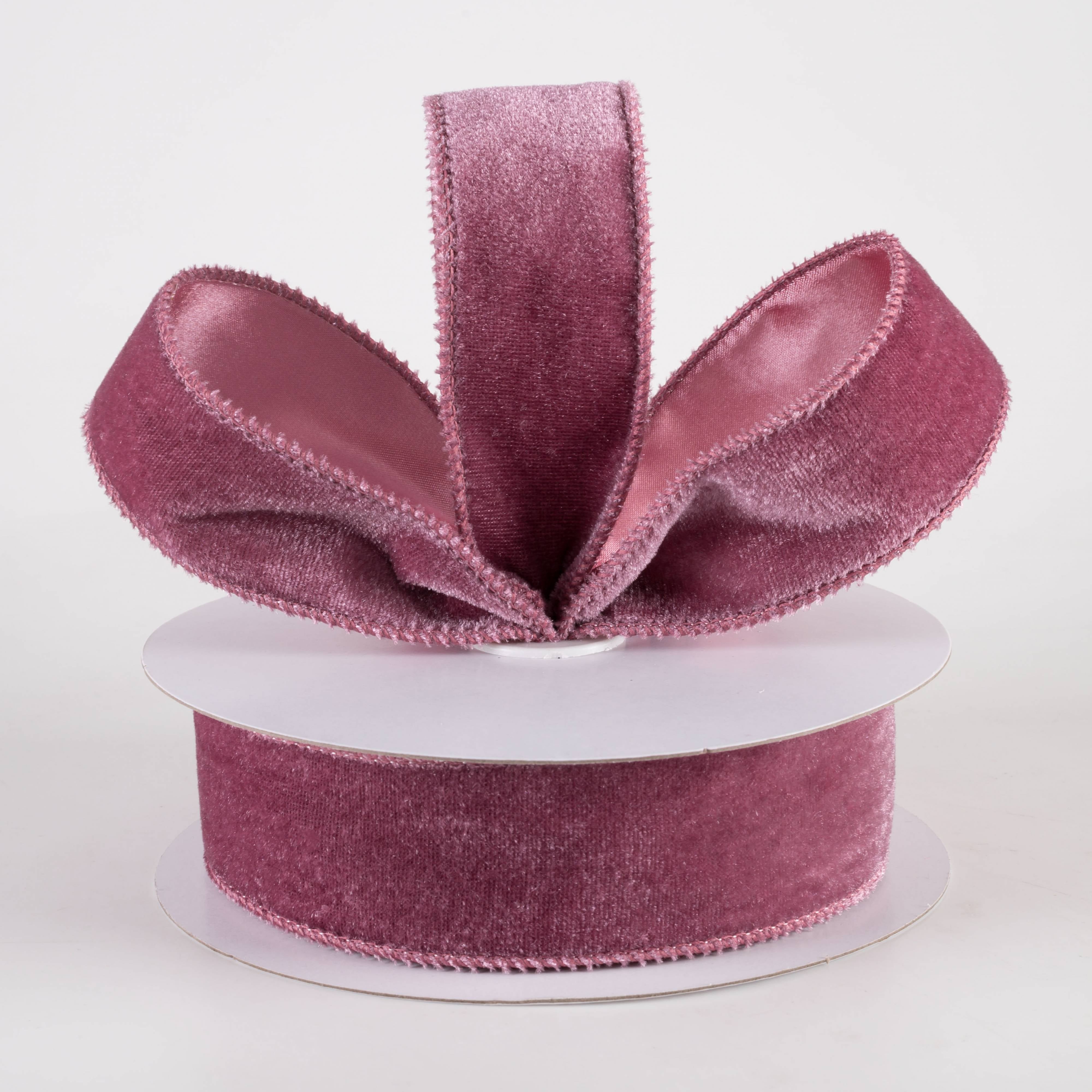 1.5" Deluxe Velvet Satin Backing Ribbon: Dusty Rose (10 Yards) Lifestyle Photo