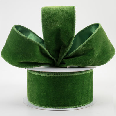2.5" Deluxe Velvet Satin Backing Ribbon: Emerald Green (10 Yards) Lifestyle Photo