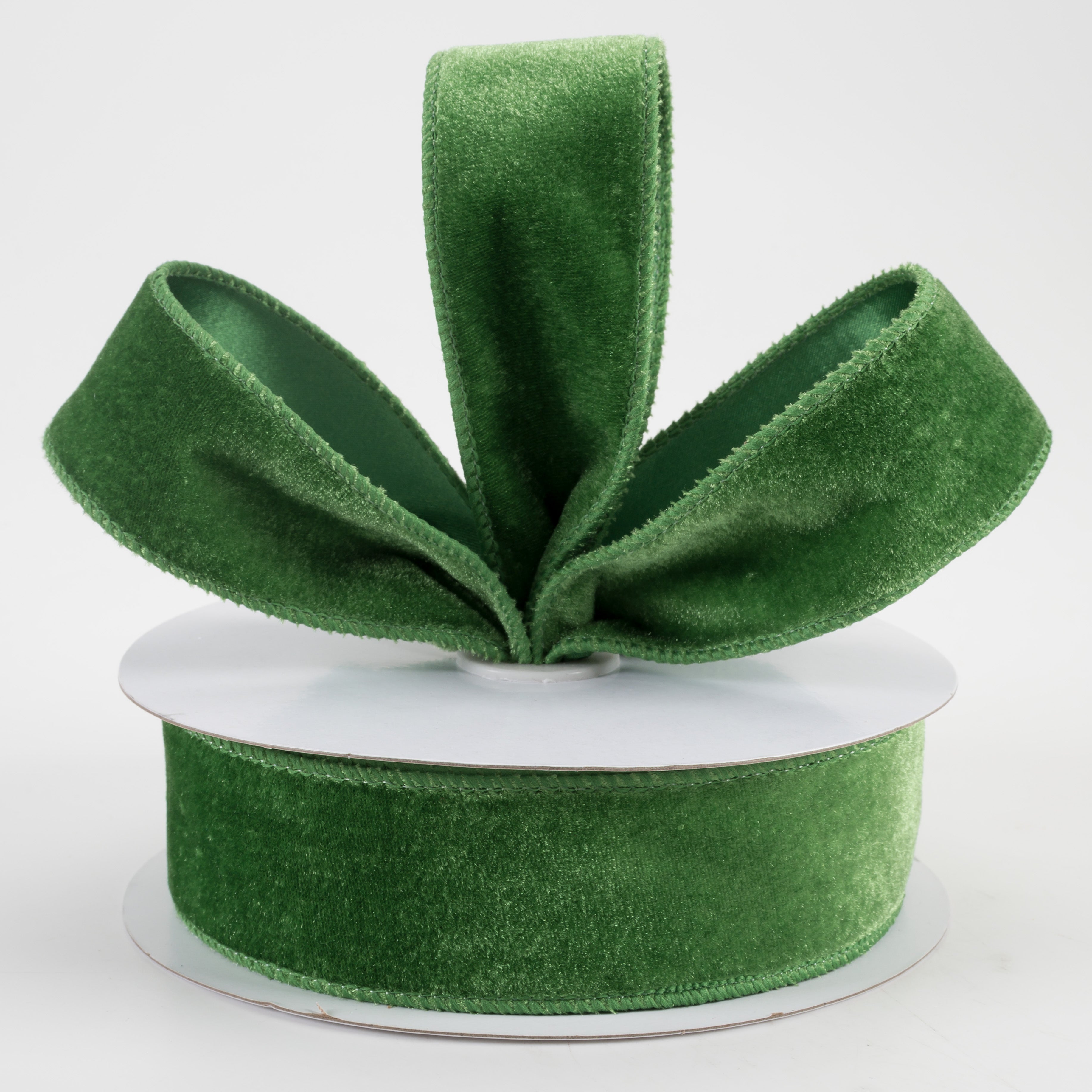 1.5" Deluxe Velvet Satin Backing Ribbon: Emerald Green (10 Yards) Lifestyle Photo