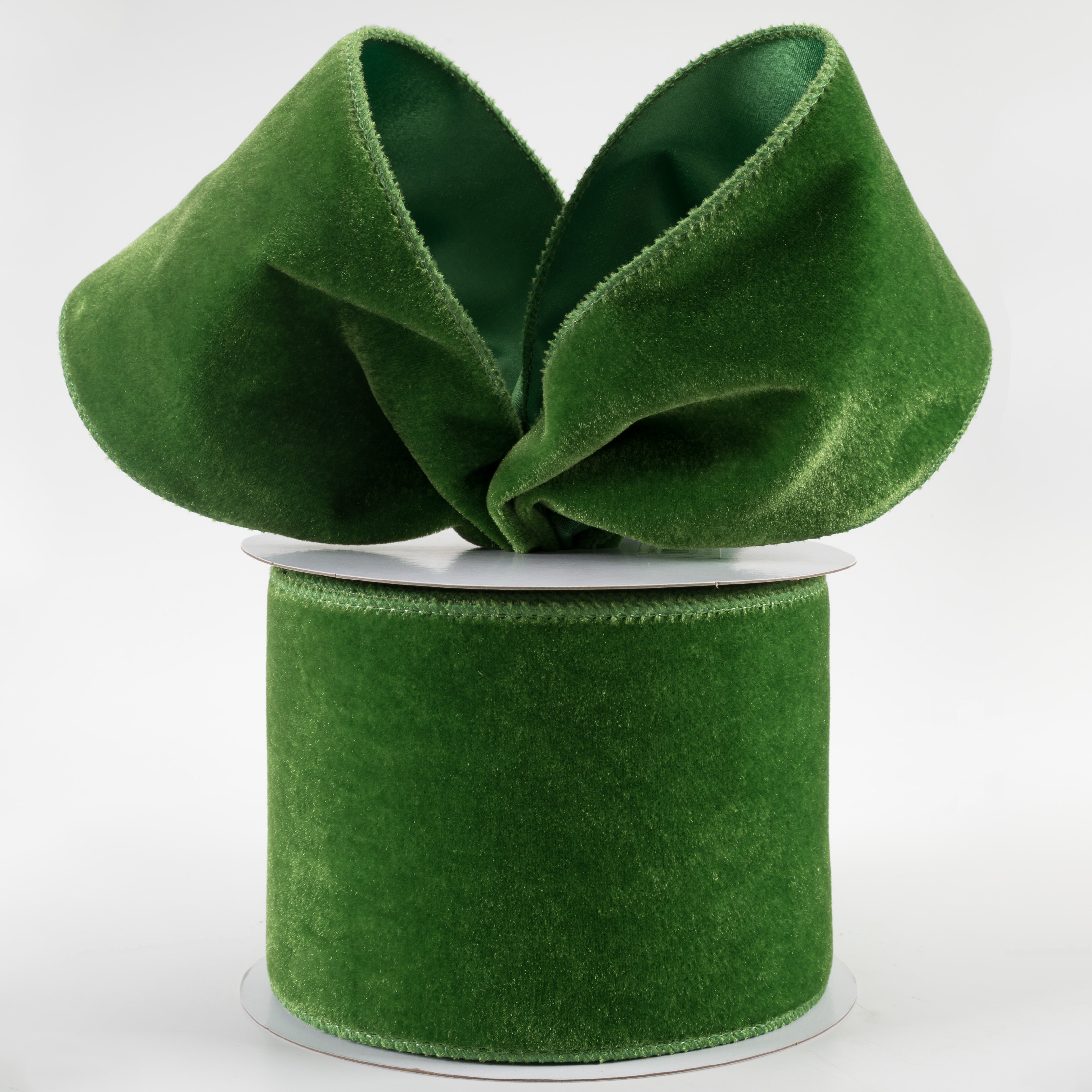 4" Deluxe Velvet Satin Backing Ribbon: Emerald Green (10 Yards) Lifestyle Photo