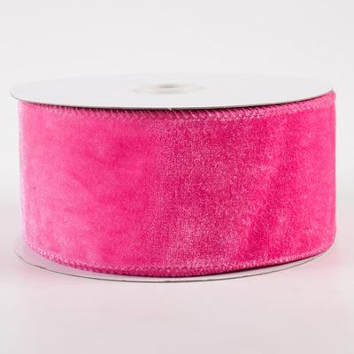 2.5" Deluxe Velvet Satin Backing Ribbon: Hot Pink (10 Yards)