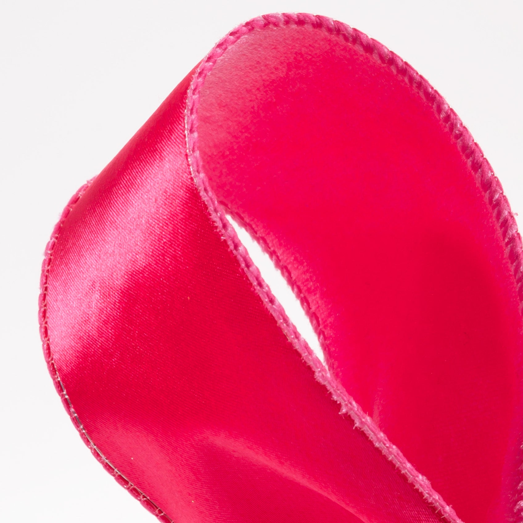 2.5" Deluxe Velvet Satin Backing Ribbon: Hot Pink (10 Yards) detail photo 3