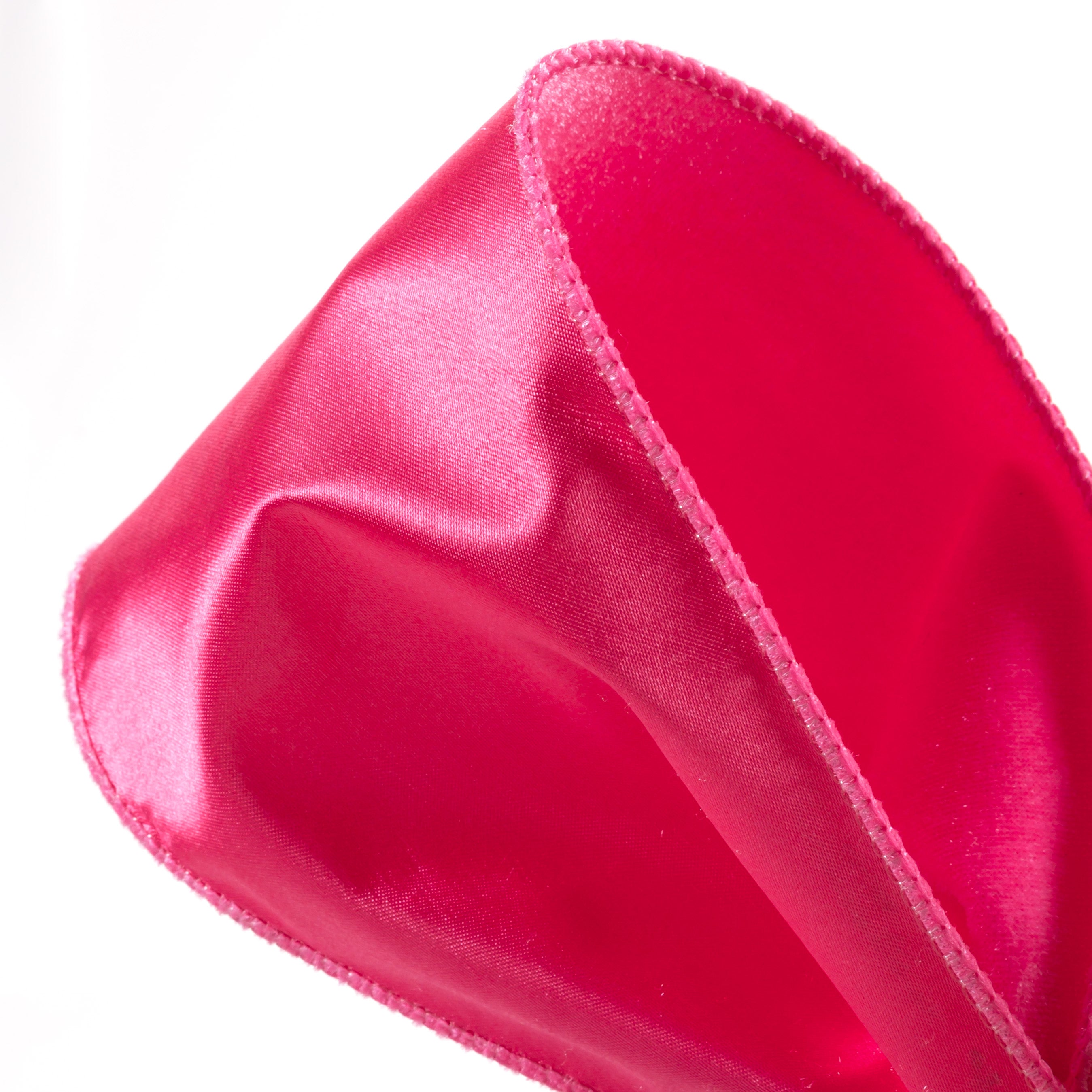 4" Deluxe Velvet Satin Backing Ribbon: Hot Pink (10 Yards) detail photo 3