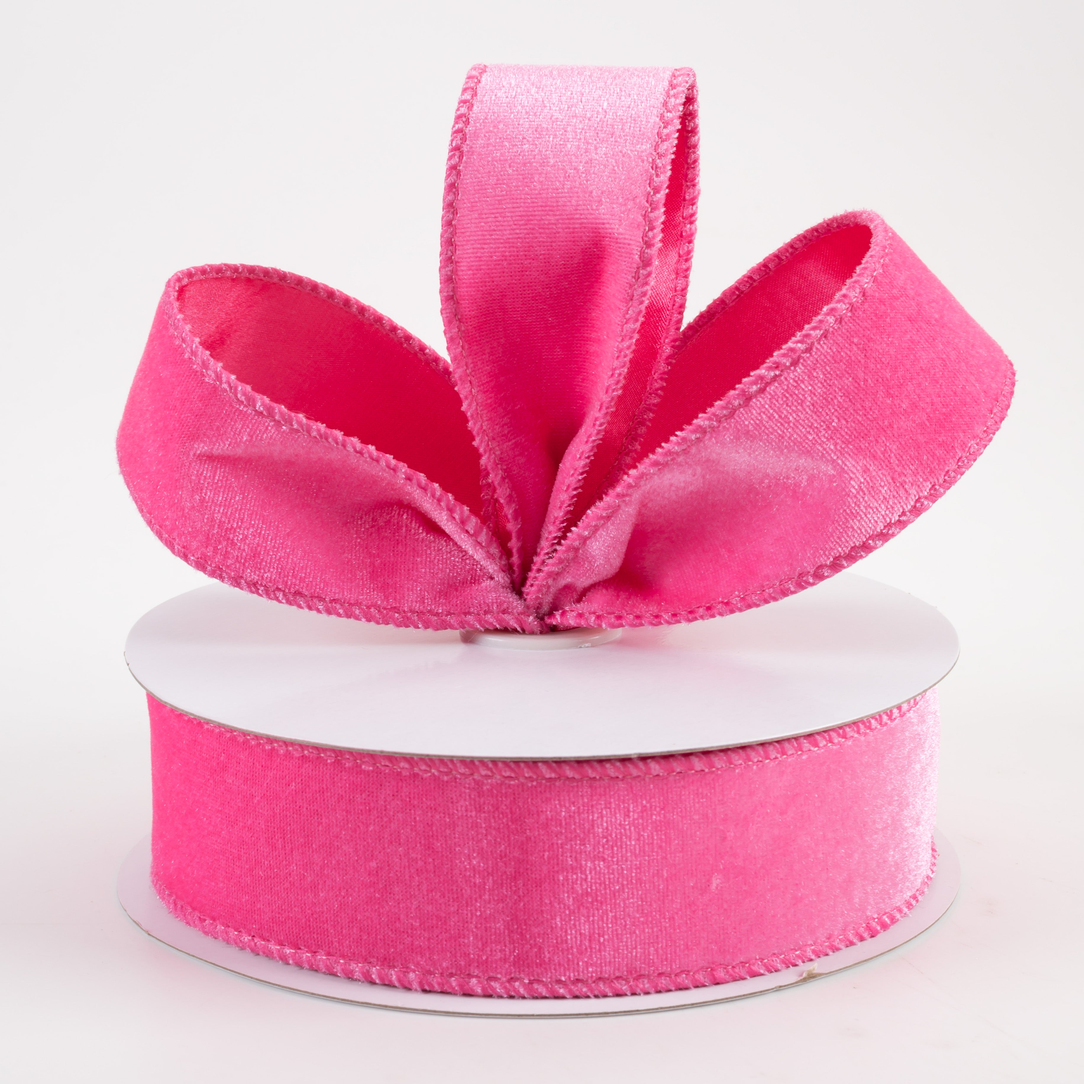 1.5" Deluxe Velvet Satin Backing Ribbon: Hot Pink (10 Yards) Lifestyle Photo