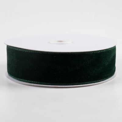1.5" Deluxe Velvet Satin Backing Ribbon: Hunter Green (10 Yards)