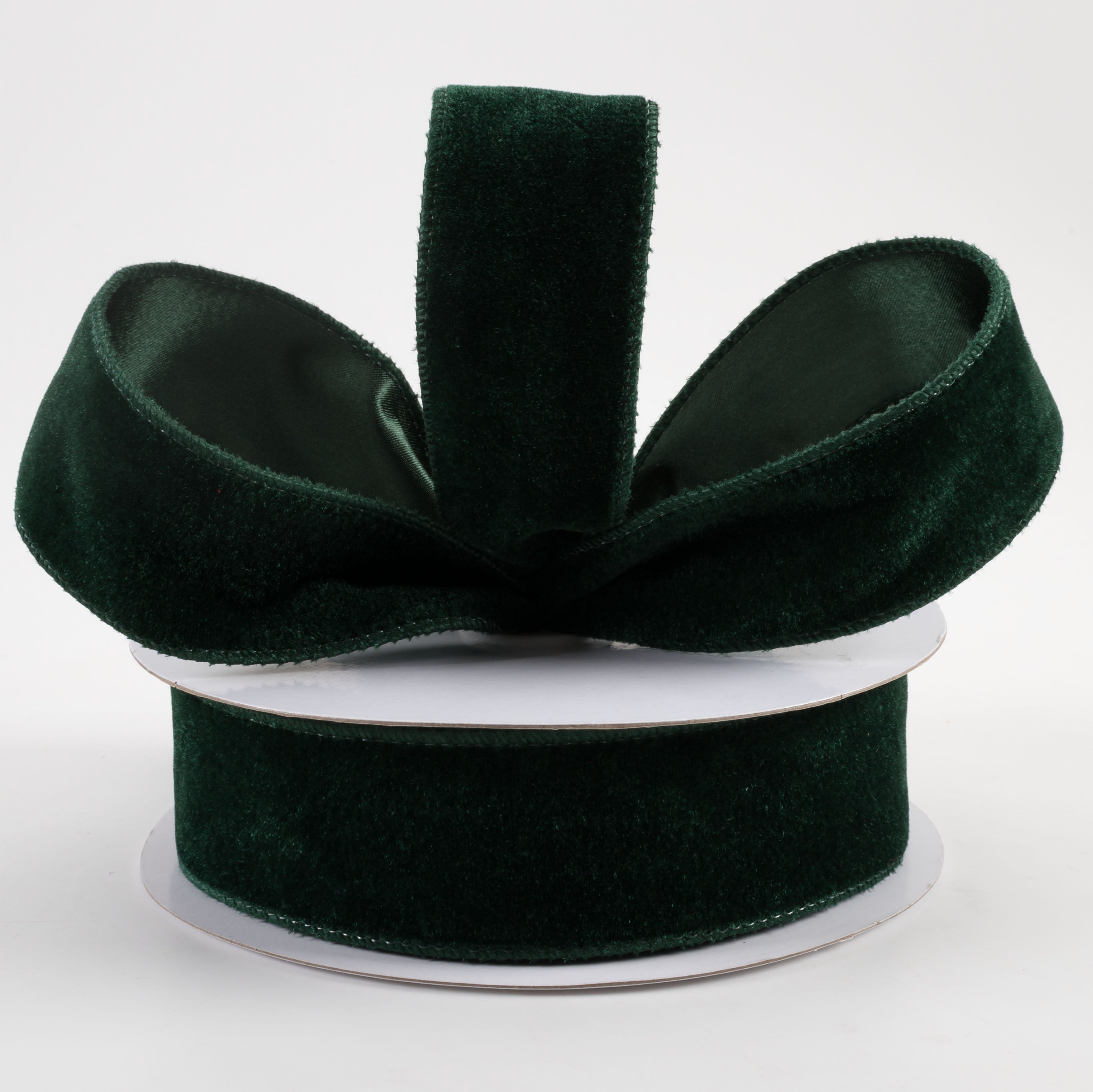 1.5" Deluxe Velvet Satin Backing Ribbon: Hunter Green (10 Yards) Lifestyle Photo
