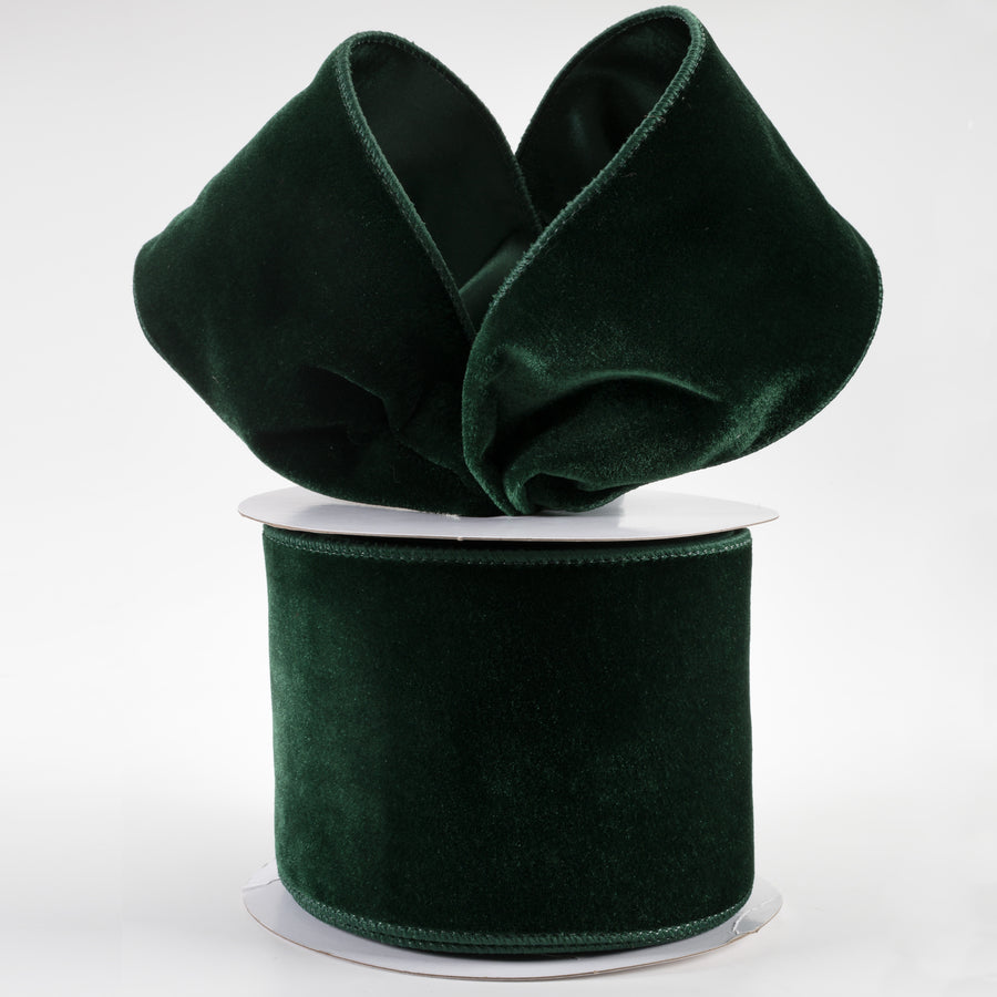 4" Deluxe Velvet Satin Backing Ribbon: Hunter Green (10 Yards) Lifestyle Photo