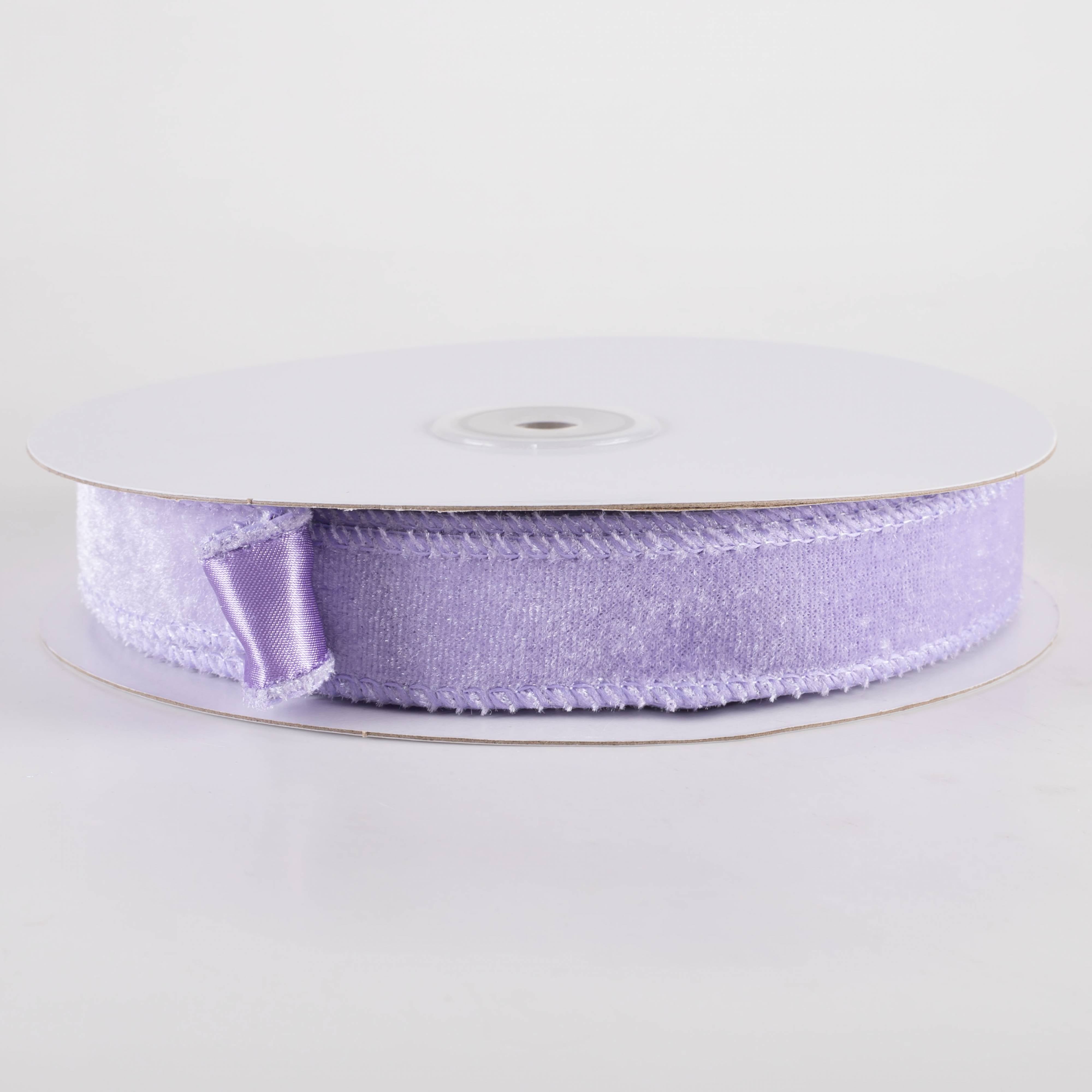 7/8" Deluxe Velvet Satin Backing Ribbon: Lavender Purple (10 Yards) Item Number: RGE765813