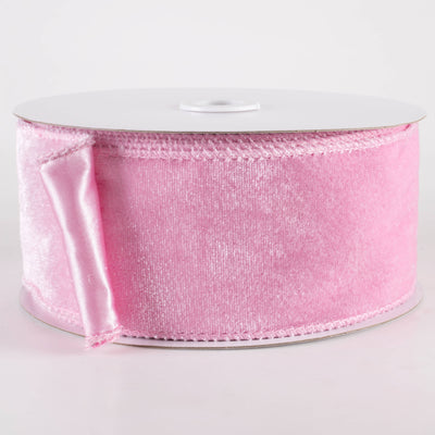 2.5" Deluxe Velvet Satin Backing Ribbon: Light Pink (10 Yards) Item Number: RGE165915