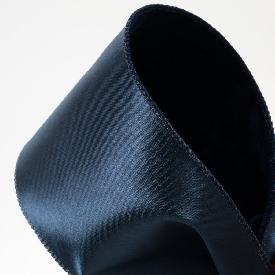 4" Deluxe Velvet Satin Backing Ribbon: Navy Blue (10 Yards) detail photo 3