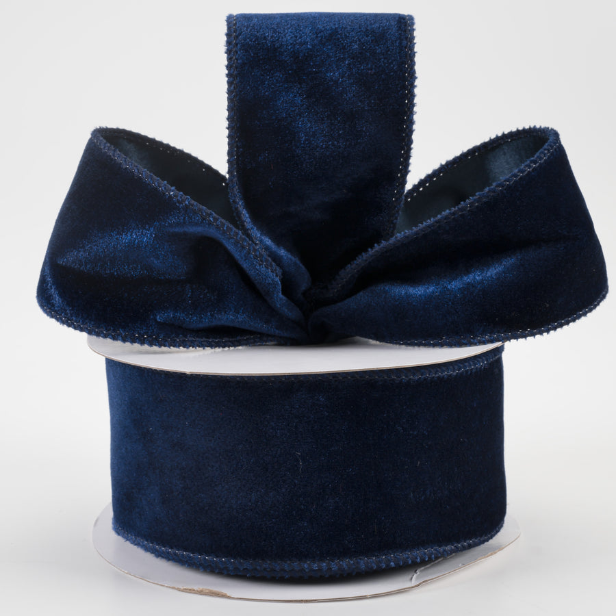 2.5" Deluxe Velvet Satin Backing Ribbon: Navy Blue (10 Yards) Lifestyle Photo