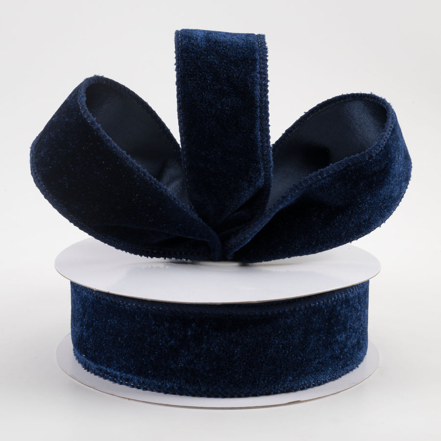 1.5" Deluxe Velvet Satin Backing Ribbon: Navy Blue (10 Yards) Lifestyle Photo
