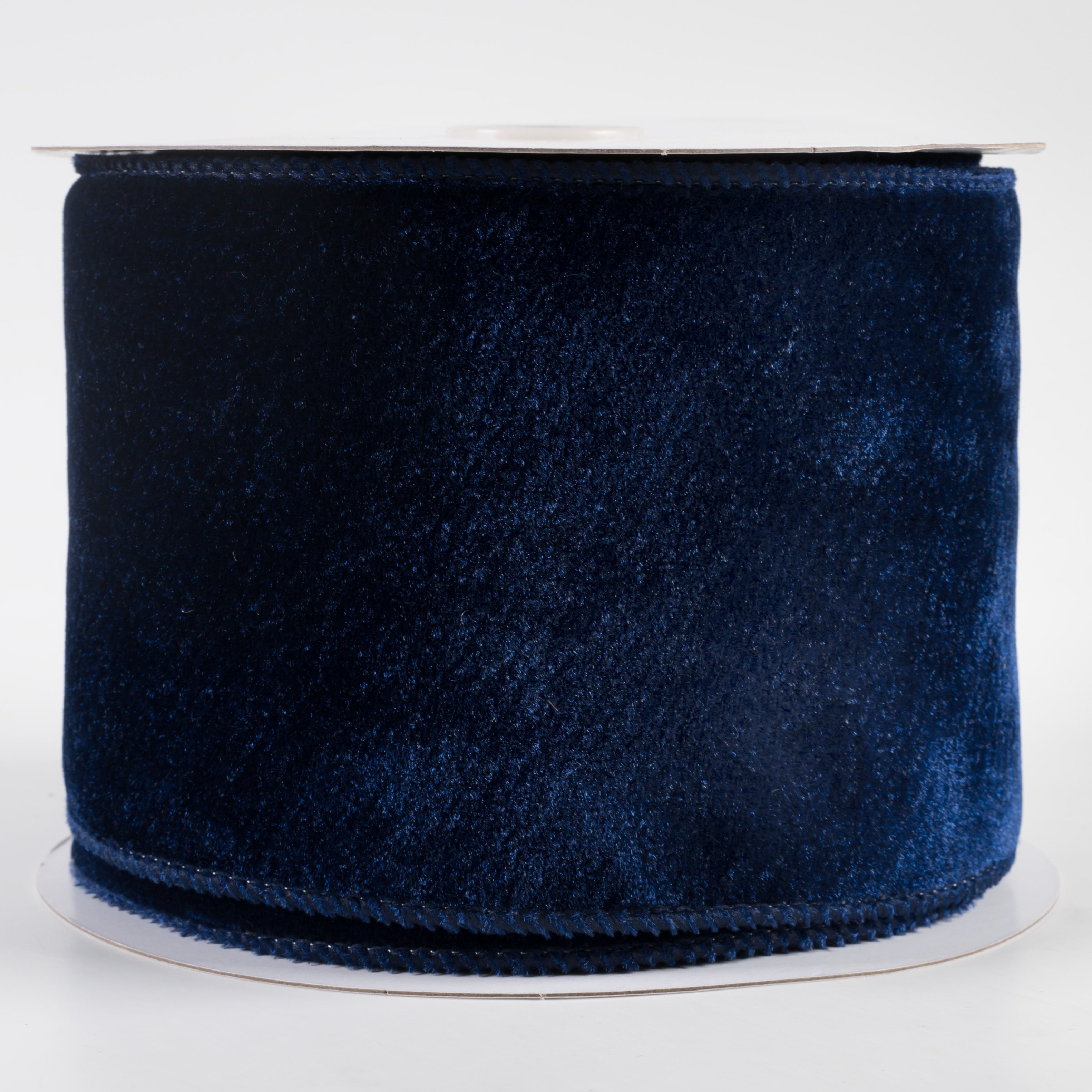 4" Deluxe Velvet Satin Backing Ribbon: Navy Blue (10 Yards)