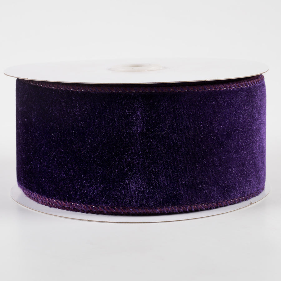 2.5" Deluxe Velvet Satin Backing Ribbon: Purple (10 Yards)