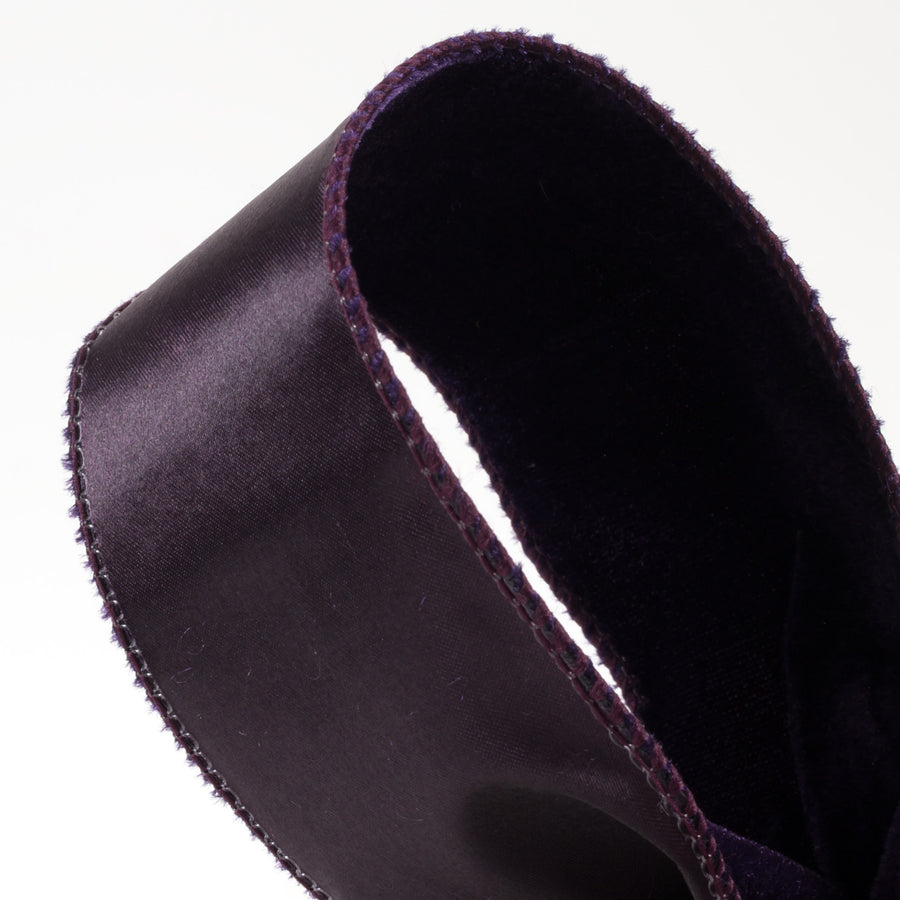 2.5" Deluxe Velvet Satin Backing Ribbon: Purple (10 Yards) detail photo 3