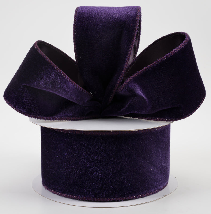 2.5" Deluxe Velvet Satin Backing Ribbon: Purple (10 Yards) Lifestyle Photo
