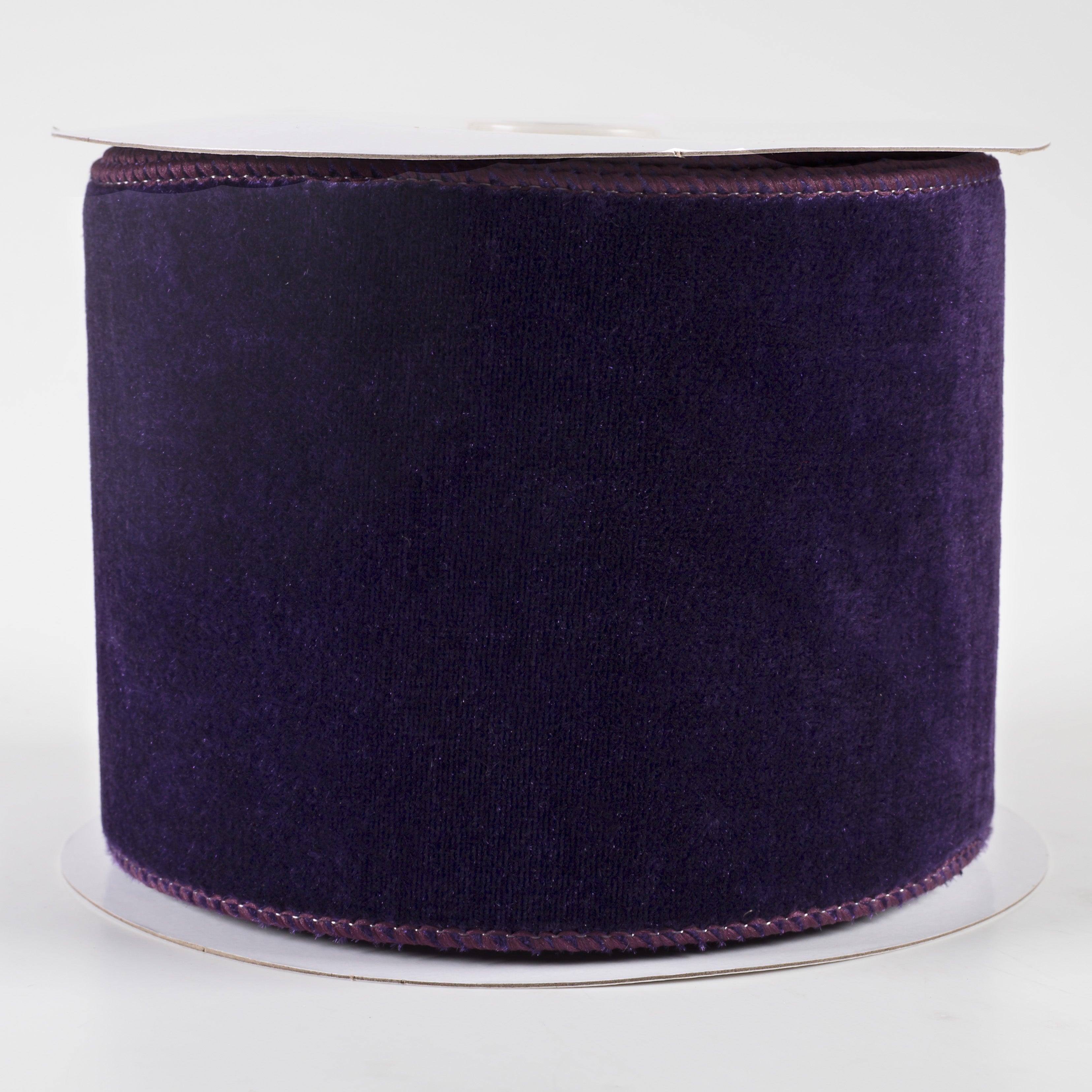 4" Deluxe Velvet Satin Backing Ribbon: Purple (10 Yards)