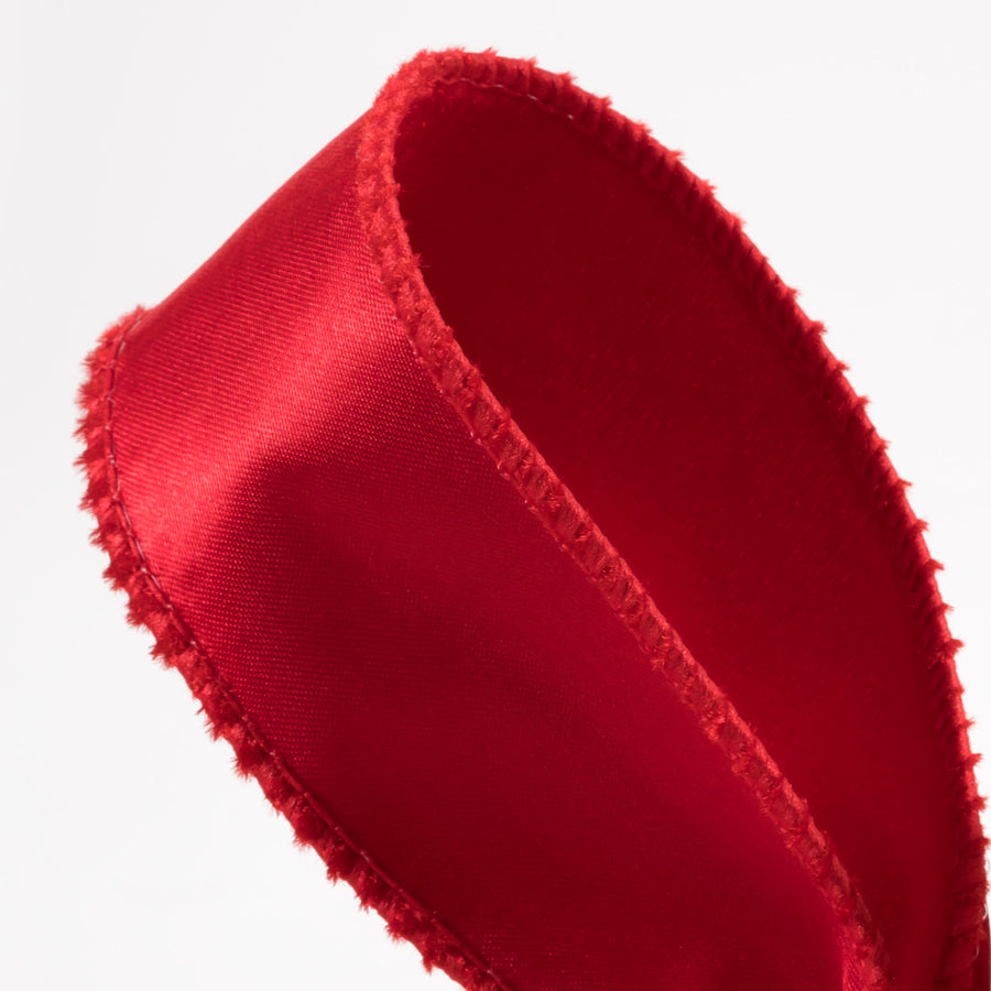 1.5" Deluxe Velvet Satin Backing Ribbon: Red (10 Yards) detail photo 3