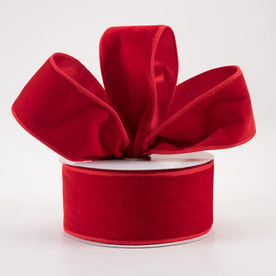 2.5" Deluxe Velvet Satin Backing Ribbon: Red (10 Yards) Lifestyle Photo