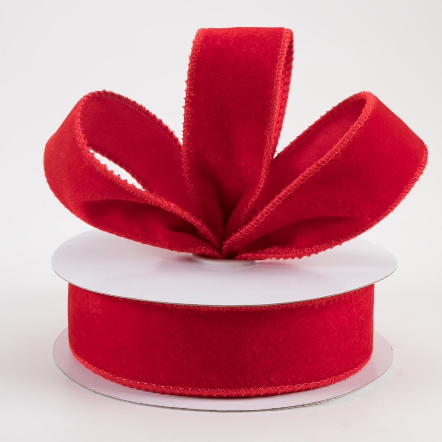 1.5" Deluxe Velvet Satin Backing Ribbon: Red (10 Yards) Lifestyle Photo