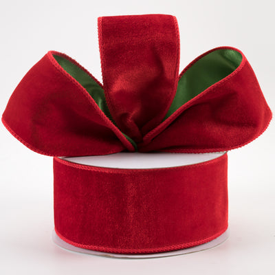 2.5" Deluxe Velvet Satin Backing Ribbon: Red & Green (10 Yards) Lifestyle Photo