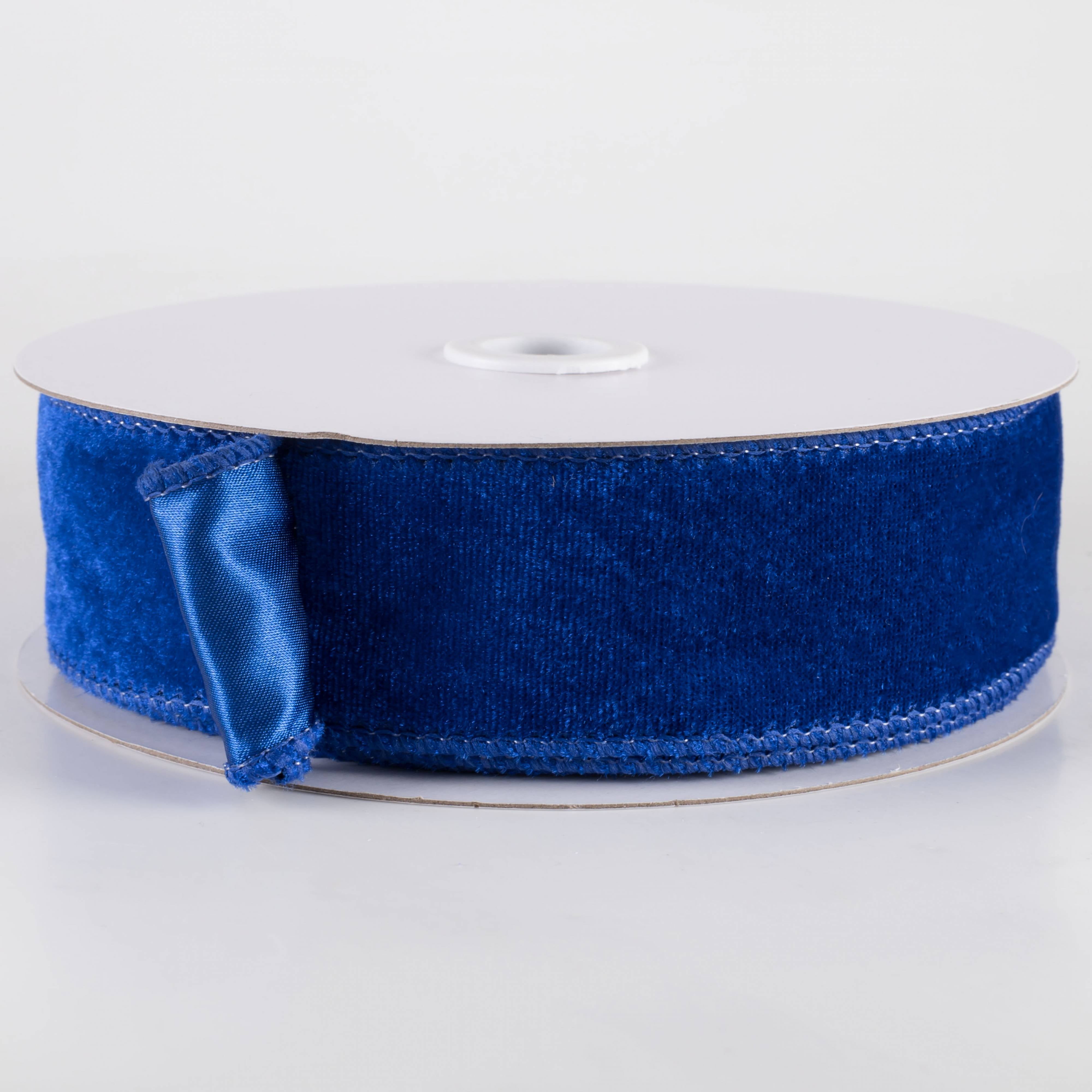 1.5" Deluxe Velvet Satin Backing Ribbon: Royal Blue (10 Yards) Item Number: RGE165825