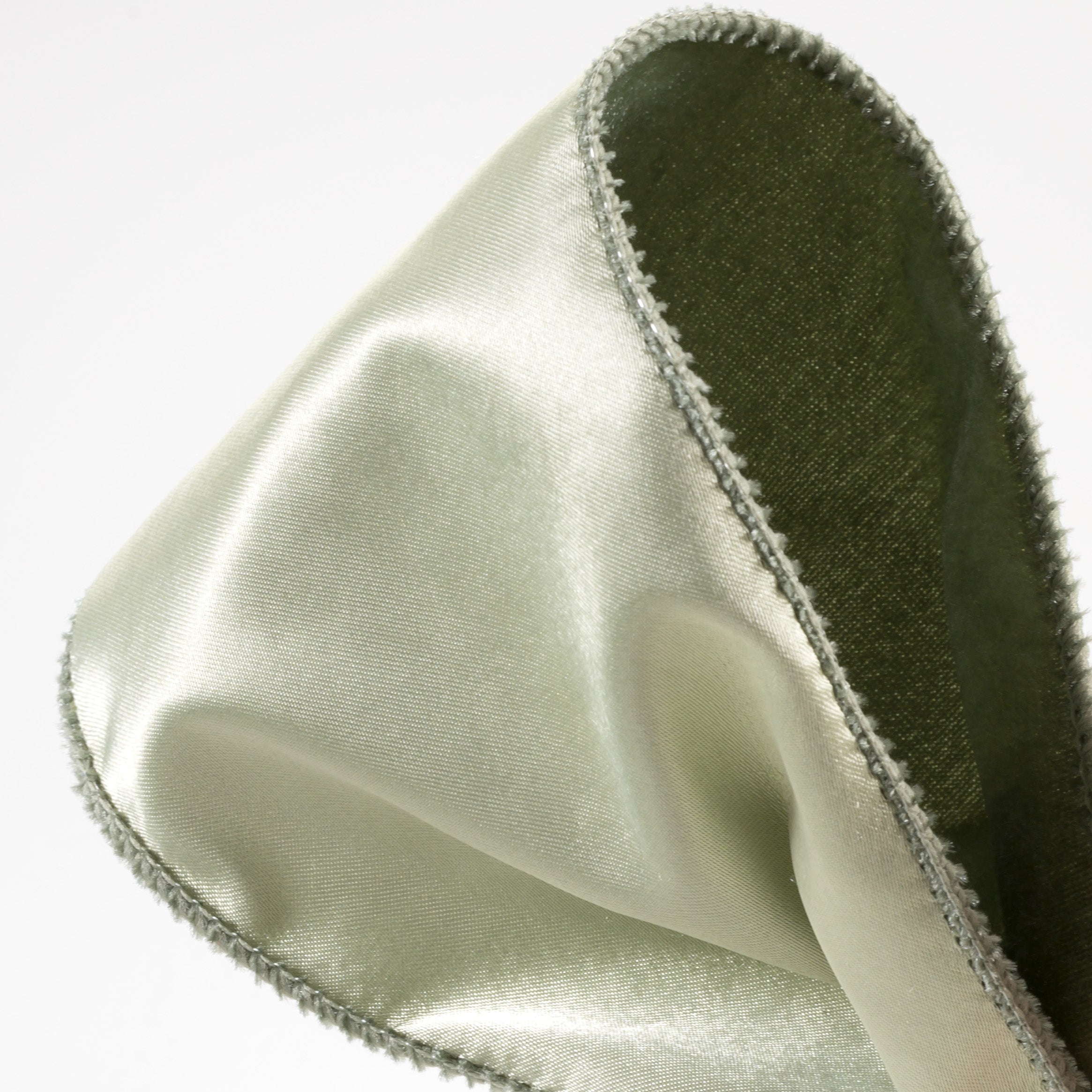 4" Deluxe Velvet Satin Backing Ribbon: Sage Green (10 Yards) detail photo 3