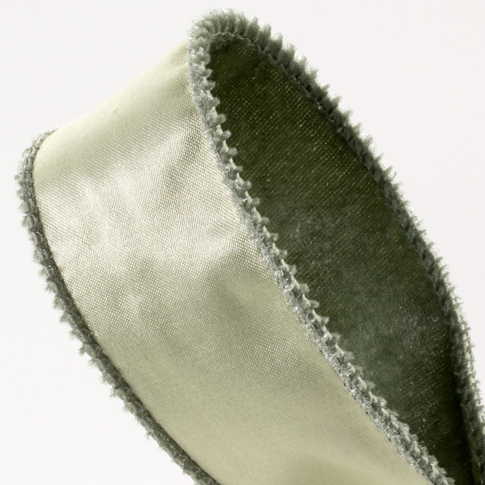 1.5" Deluxe Velvet Satin Backing Ribbon: Sage Green (10 Yards) detail photo 3