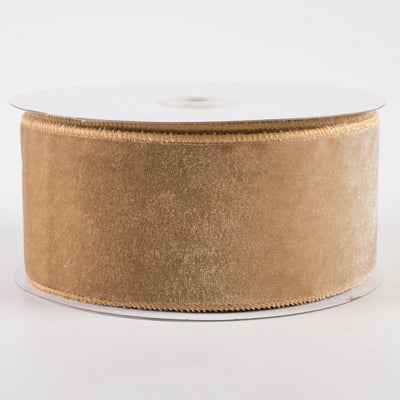 2.5" Deluxe Velvet Satin Backing Ribbon: Taupe (10 Yards)