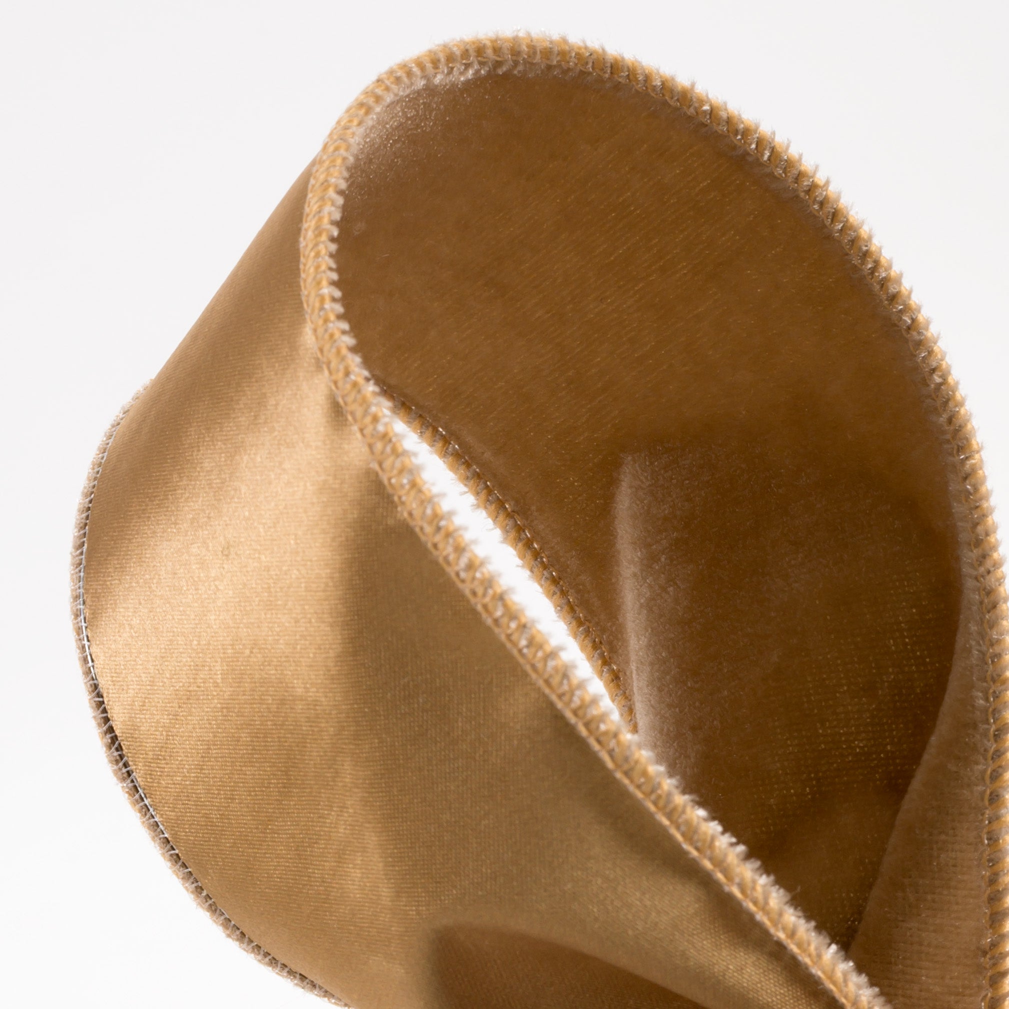 2.5" Deluxe Velvet Satin Backing Ribbon: Taupe (10 Yards) detail photo 3
