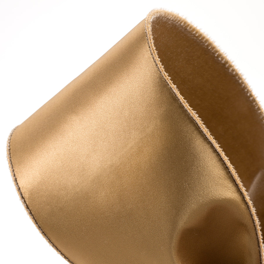 4" Deluxe Velvet Satin Backing Ribbon: Taupe (10 Yards) detail photo 3
