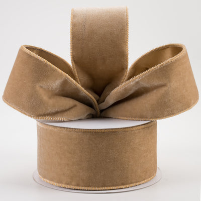 2.5" Deluxe Velvet Satin Backing Ribbon: Taupe (10 Yards) Lifestyle Photo