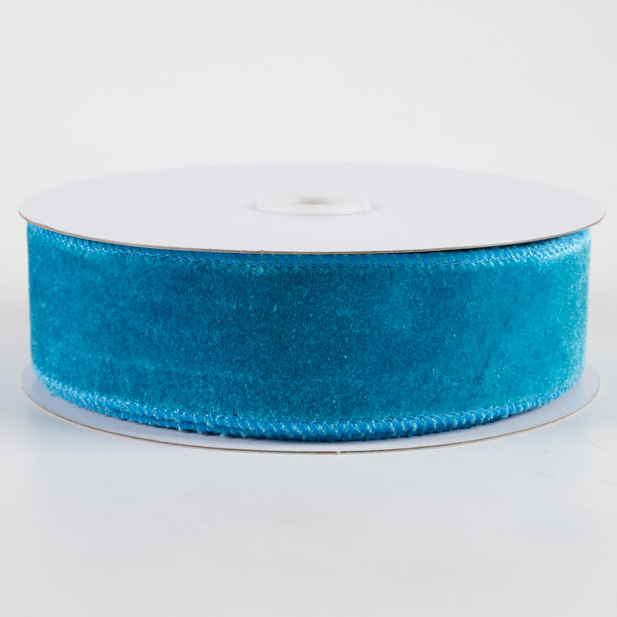 1.5" Deluxe Velvet Satin Backing Ribbon: Teal Blue (10 Yards)