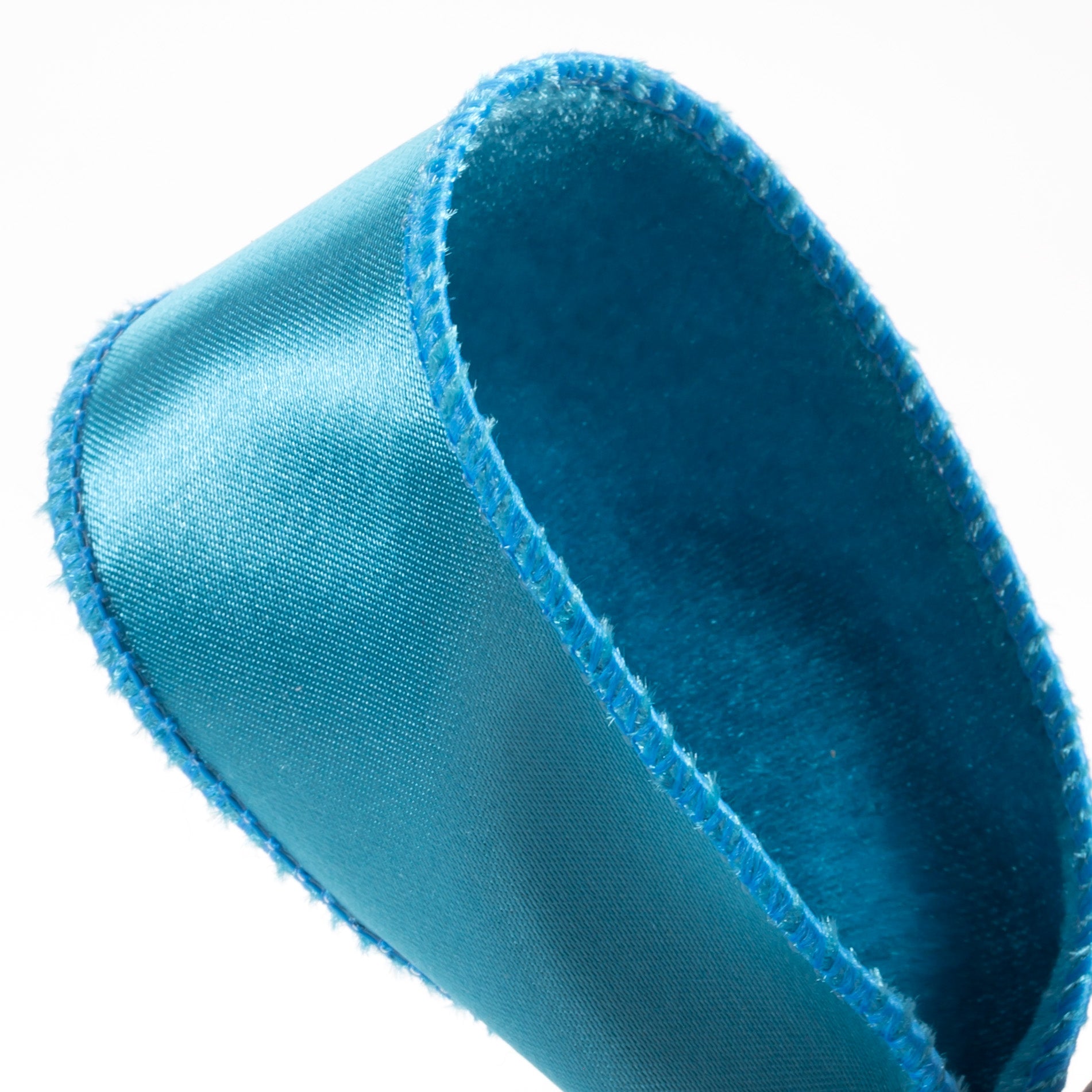 1.5" Deluxe Velvet Satin Backing Ribbon: Teal Blue (10 Yards) detail photo 3