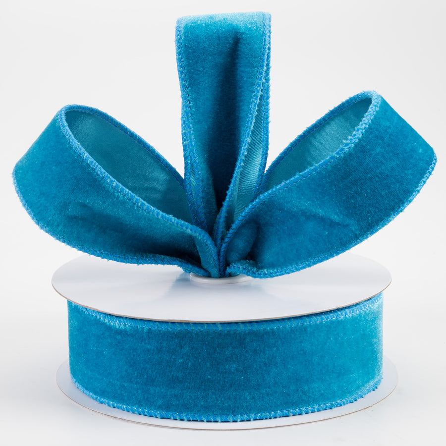 1.5" Deluxe Velvet Satin Backing Ribbon: Teal Blue (10 Yards) Lifestyle Photo